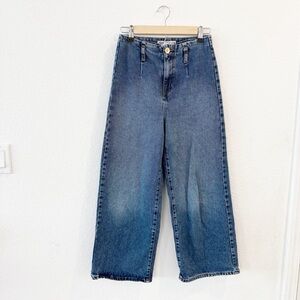 ZARA- High Rise Wide Leg Crop Jeans Size 4
